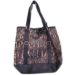 L.A.M.B Tan and Black Love Angel Music Baby expandable tote